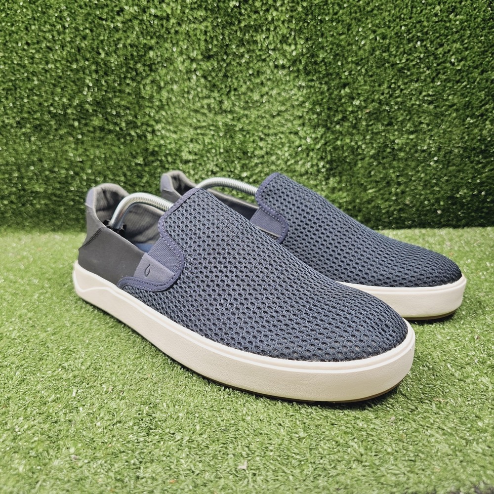 OluKai Lae'ahi Navy Blue Slip On Drop Heel Loafer Shoes Mens Size 12